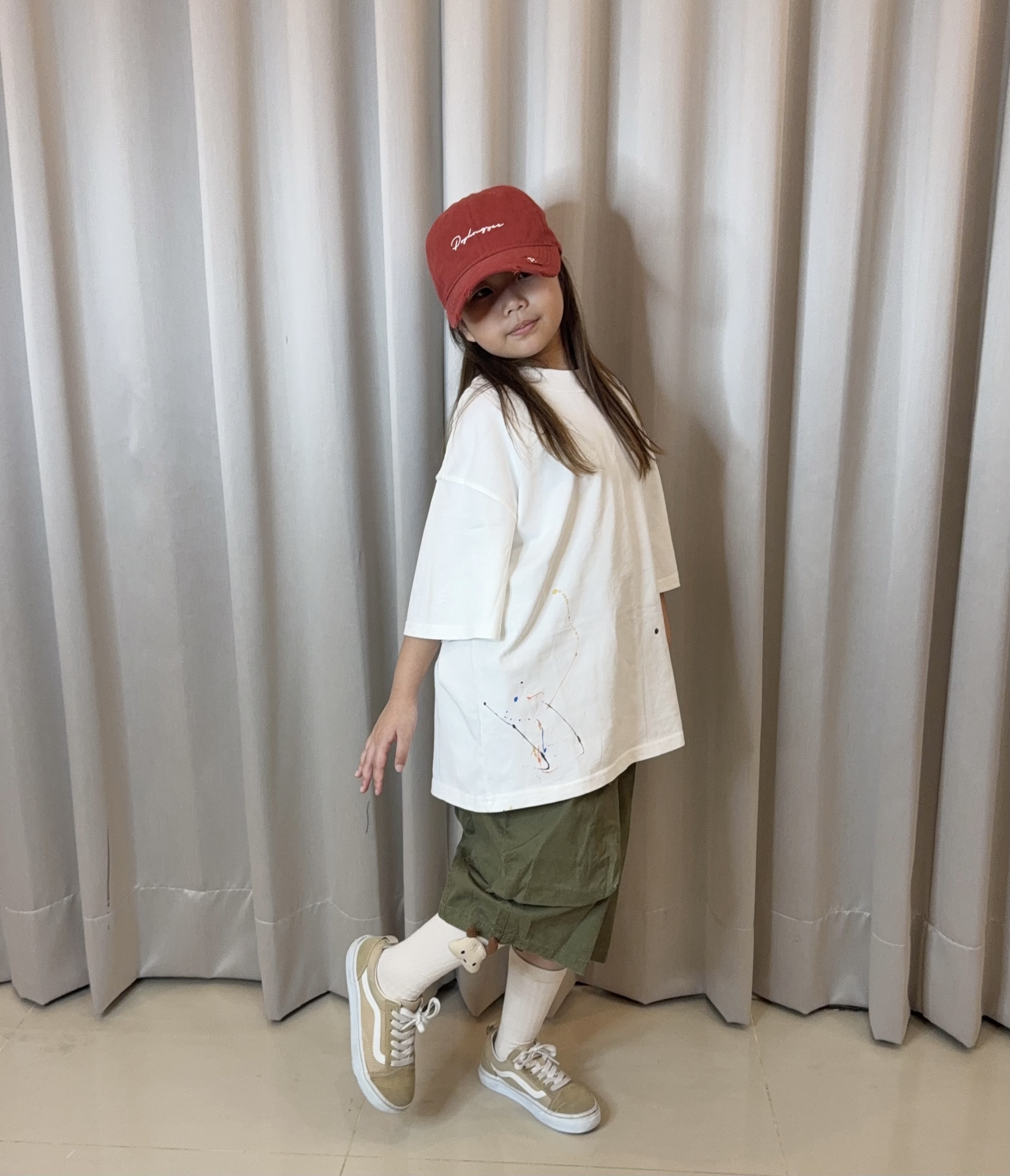 大童雙拉鍊口袋工裝短褲