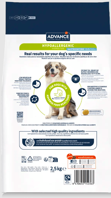 Advance Veterinary Diets Dog Hypoallergenic 2.5KG ( Vet Diets Suitable For Food Allergies)