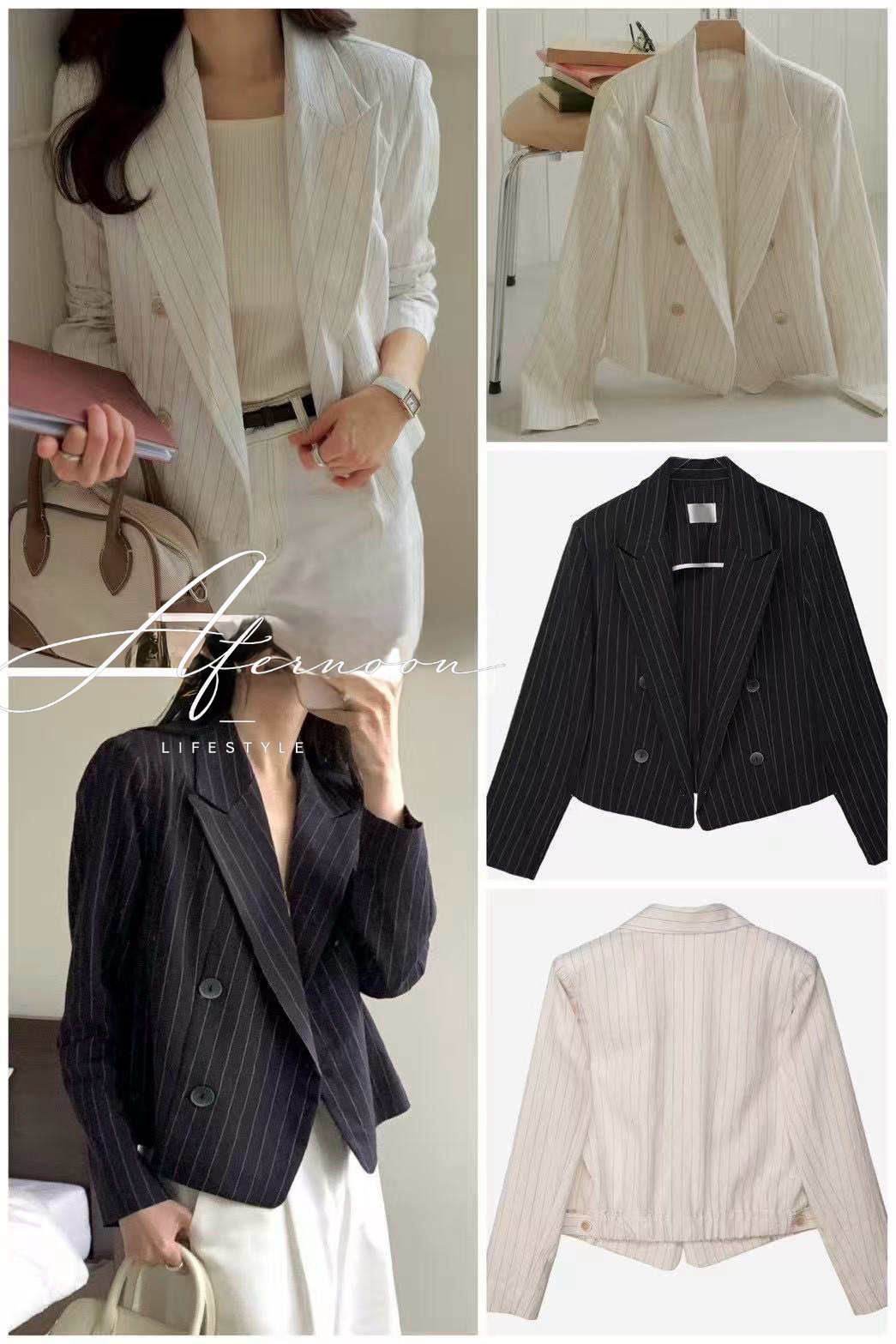 430 正韓麻料後鬆緊細條紋西外