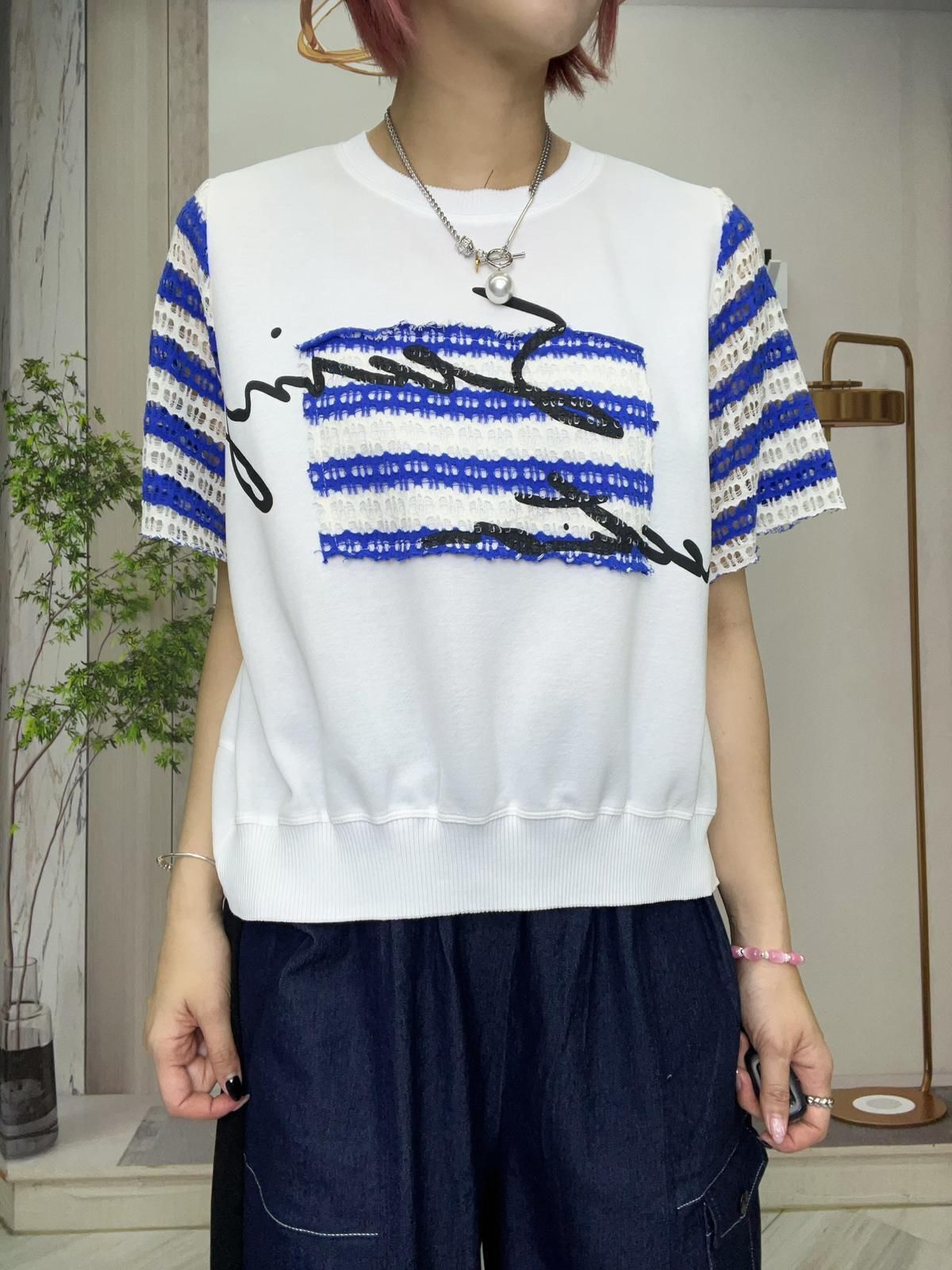 Y牌子拼Lace 袖 top~161Y