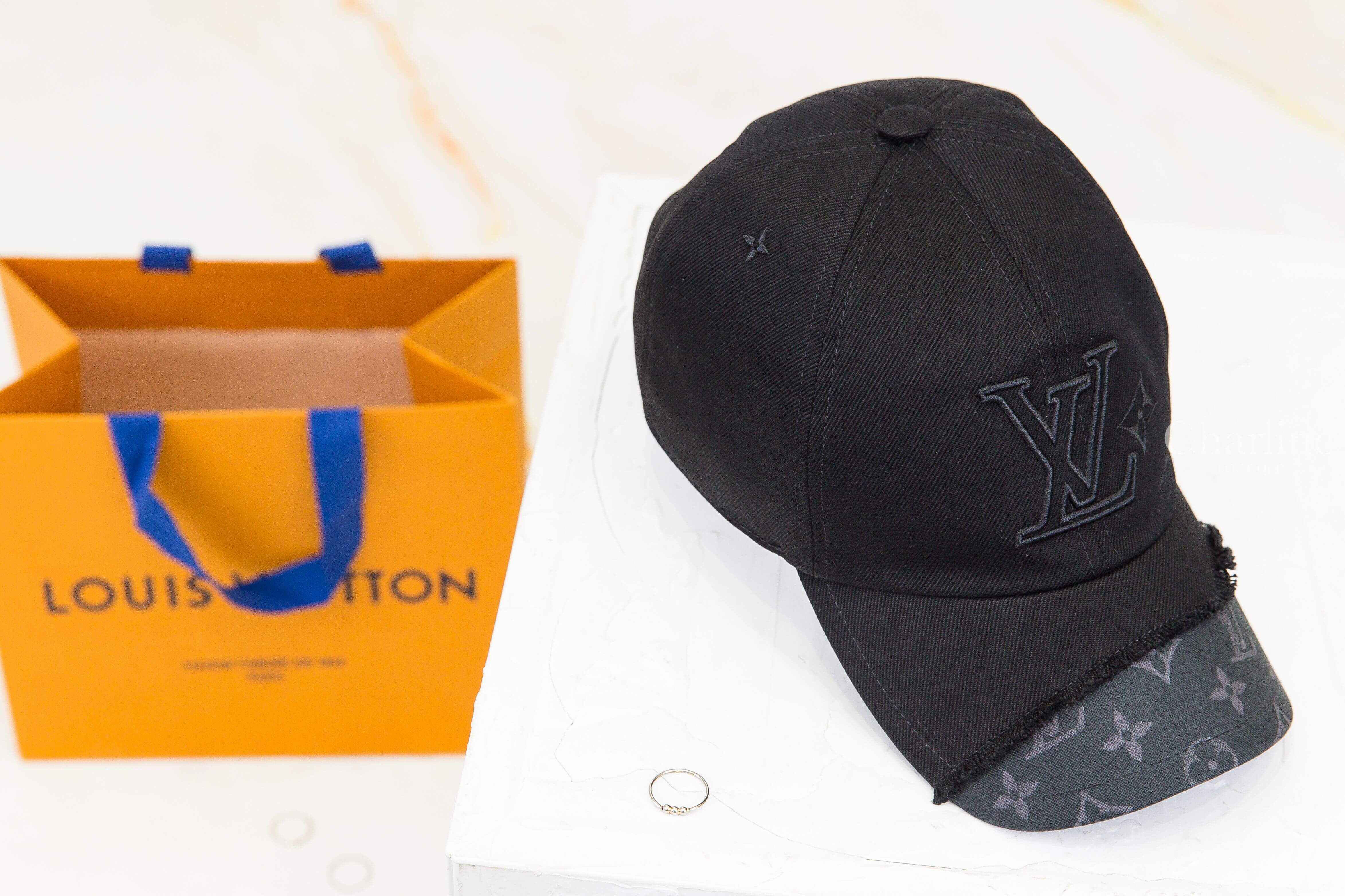 Louis Vuitton LV Flower Monogram Cap 黑色刺繡LV抽鬚滾邊拼接滿版老花棉質棒球帽-Charline Boutique 精品代購