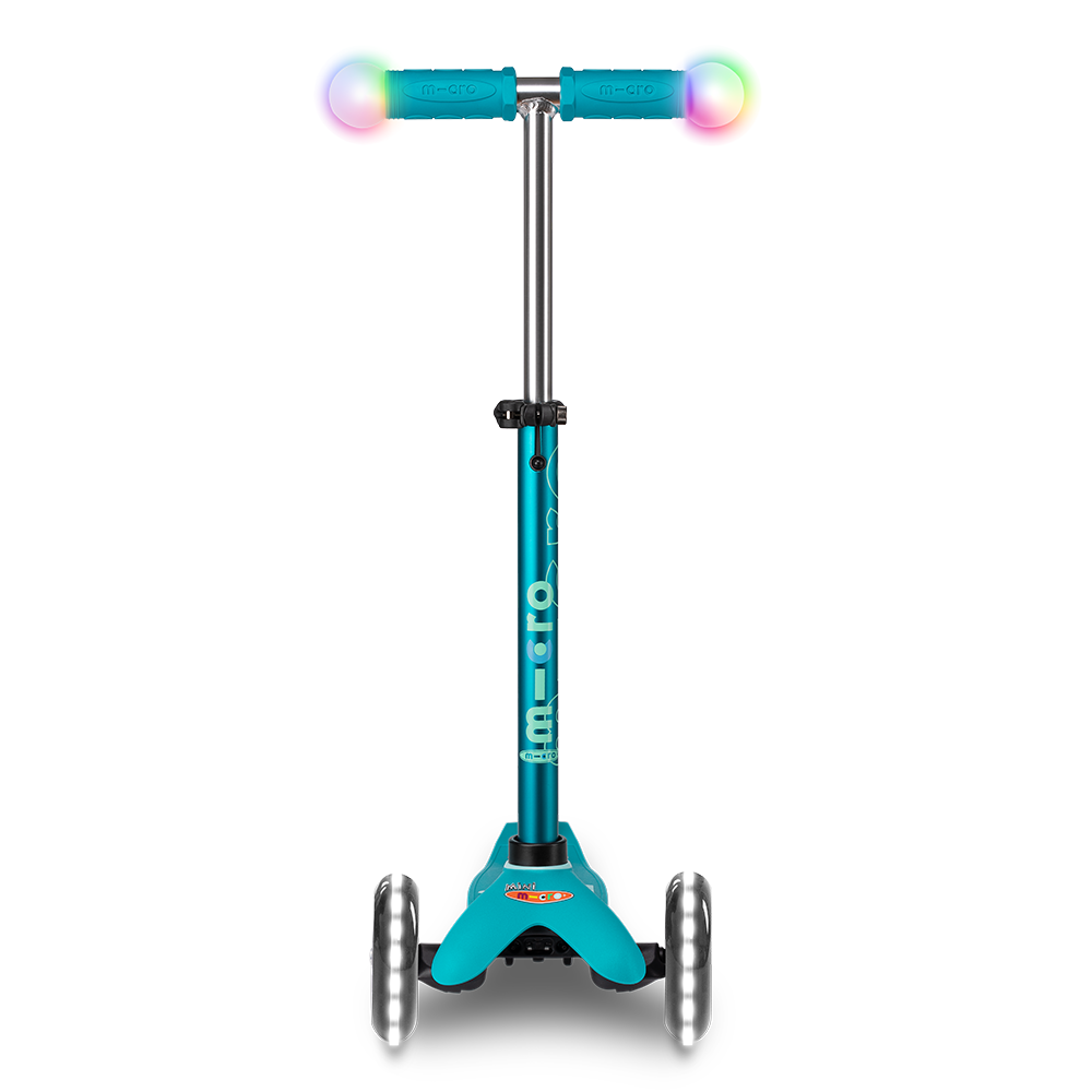 Micro Mini Deluxe Magic LED三輪滑板車-土耳其藍-發光變色適合2-5歲兒童滑板車