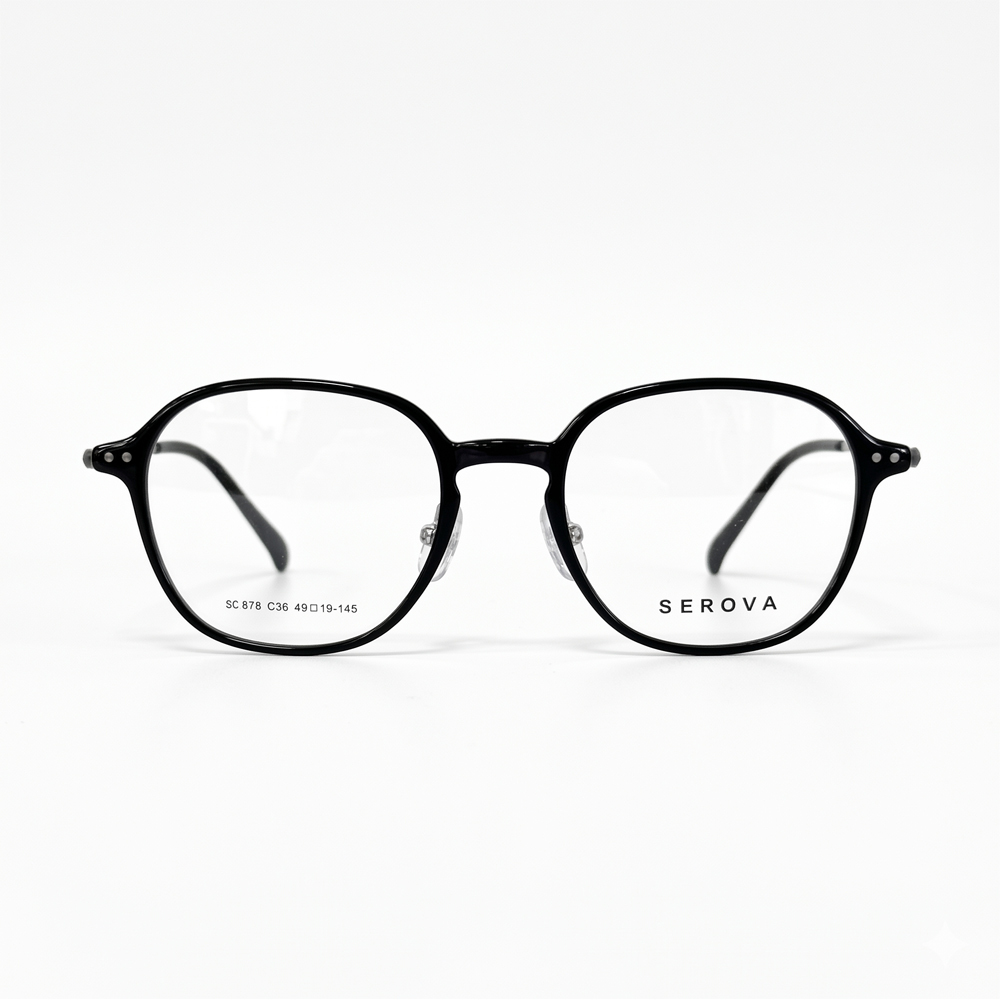 【SEROVA】SC878 C36 方框光學眼鏡♣(黑銀)