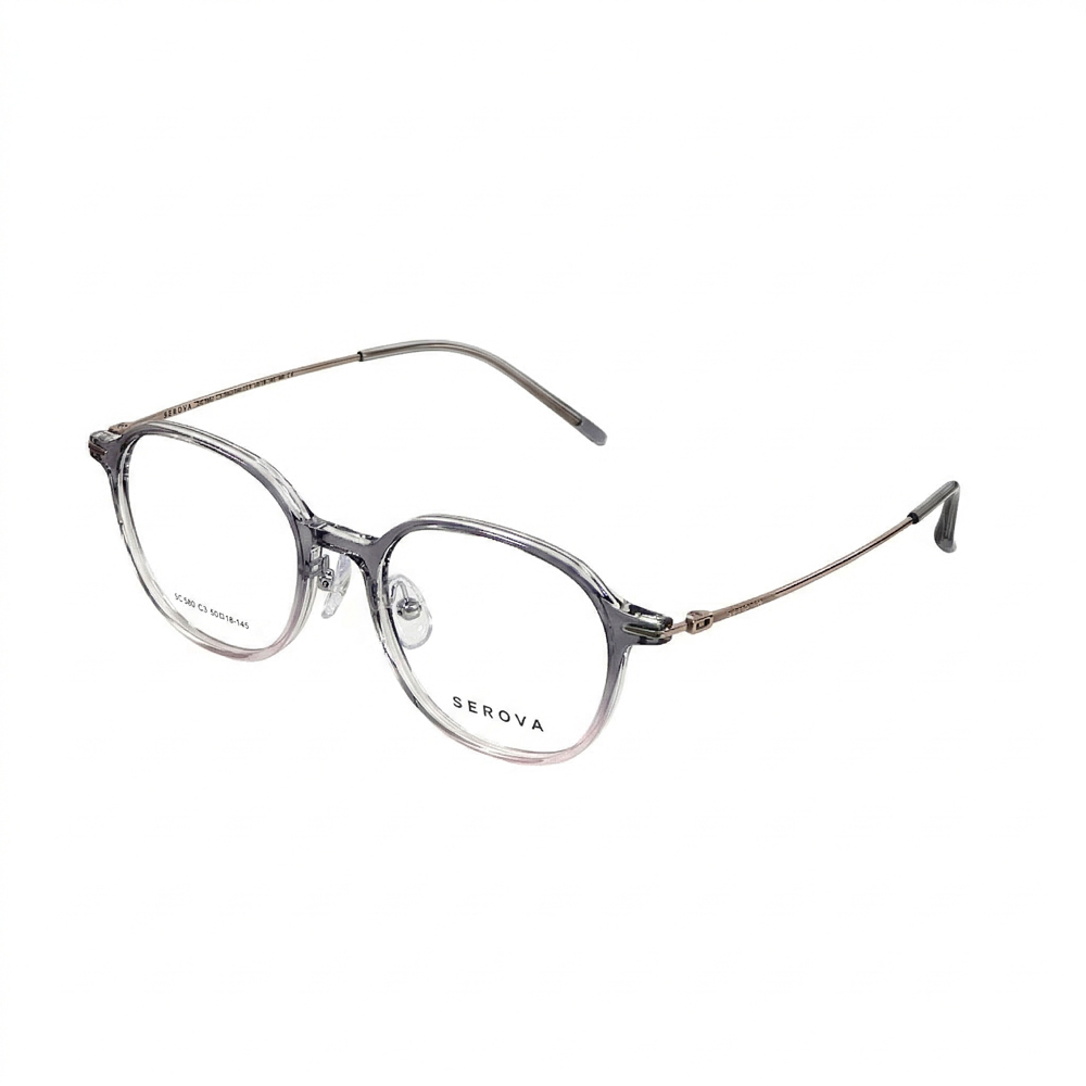 【SEROVA】SC880 C3 方框光學眼鏡♦(灰 粉)