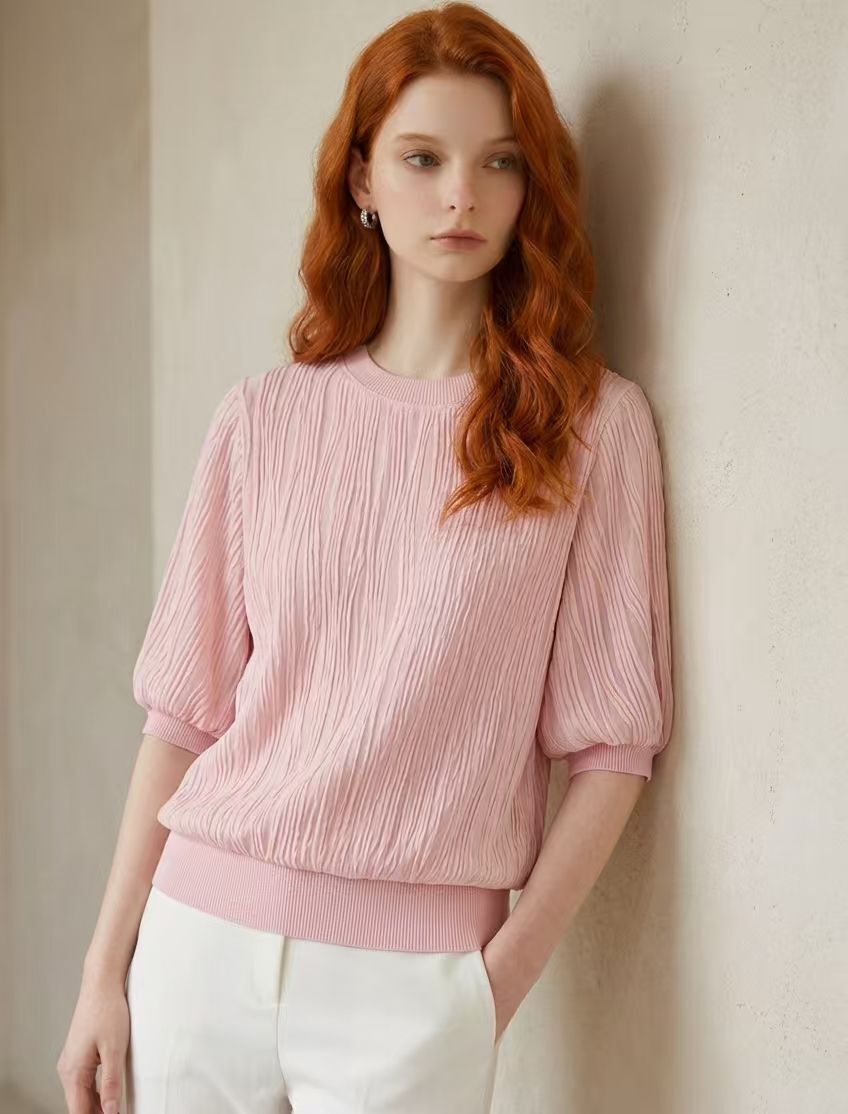 Y牌子菱形紋淨色top~161AC