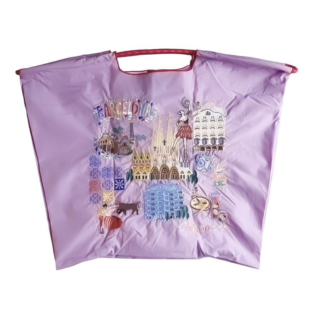 Ball＆Chain 刺繡環保購物袋 L號 - 粉紫 (270410040861043)