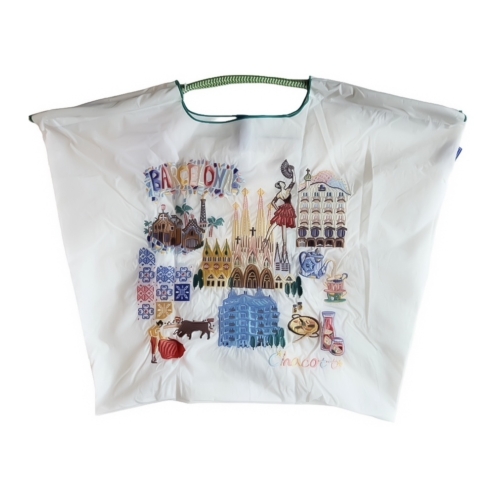 Ball＆Chain 刺繡環保購物袋 L號 - 白 (270410040861000)
