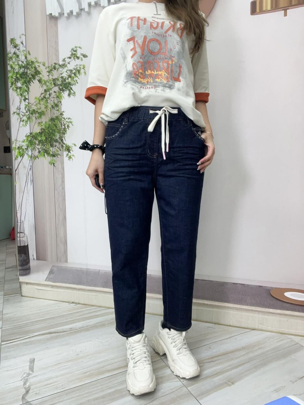 Ma型格收腳型牛仔褲~161AM