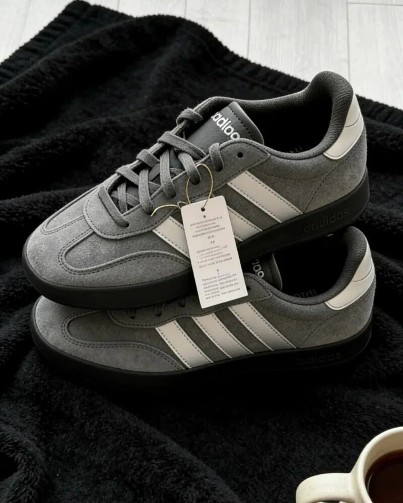 <撿便宜囉> NG-Adidas Barreda 霧感灰 厚底 麂皮
