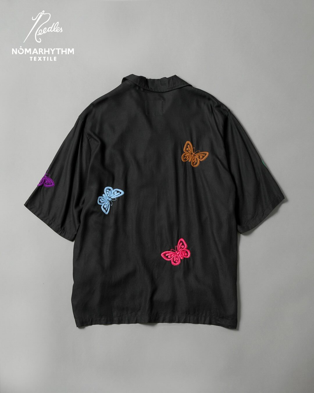 2026SS NEEDLES NOMARHYTHM TEXTILE Cabana Shirt Papillon Embroidered 聯名 蝴蝶 刺繡 短袖 襯衫 現貨 N41 - NN EM 01
