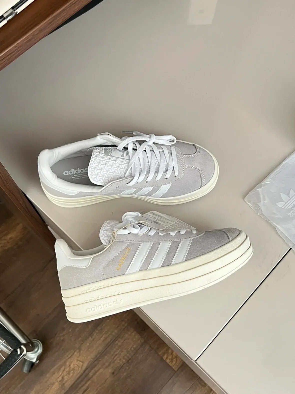 <七月阿迪出清🚨>Adidas  Originals Gazelle Bold 厚底灰灰