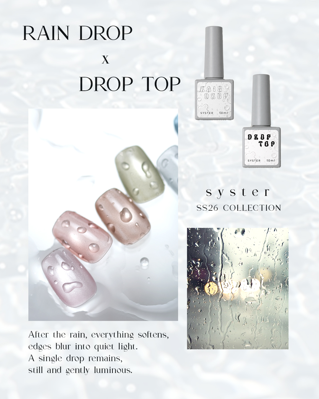 RAIN DROP TOP SET [ hema & TPO FREE ]
