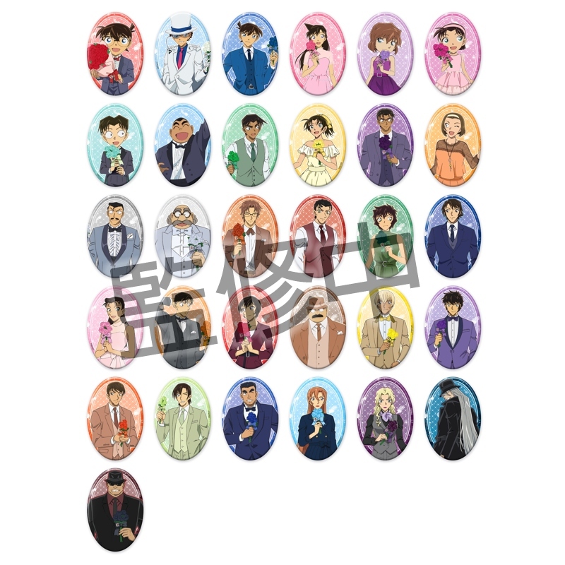 【動畫30周年】02 柯南TV動畫30th展-橢圓形胸章(31款隨機)