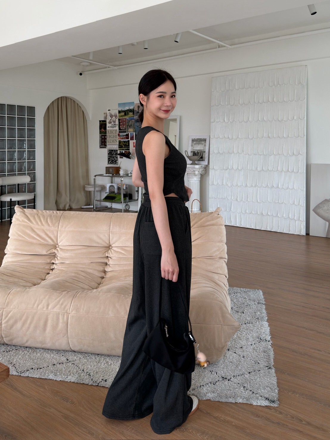 歐美休閒感彈性套裝(附BRA)