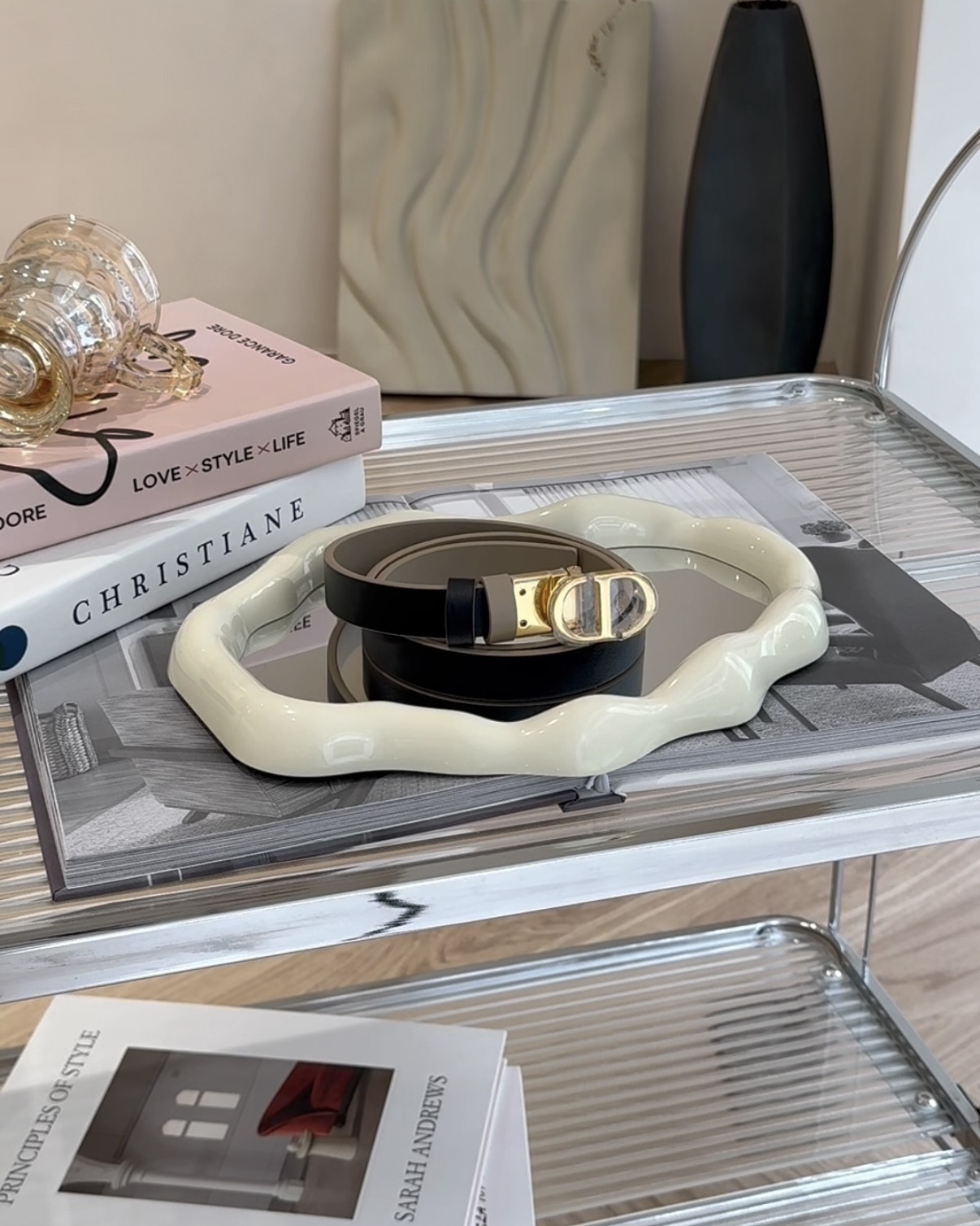 DIOR｜30 MONTAIGNE 雙面皮帶 榛果色