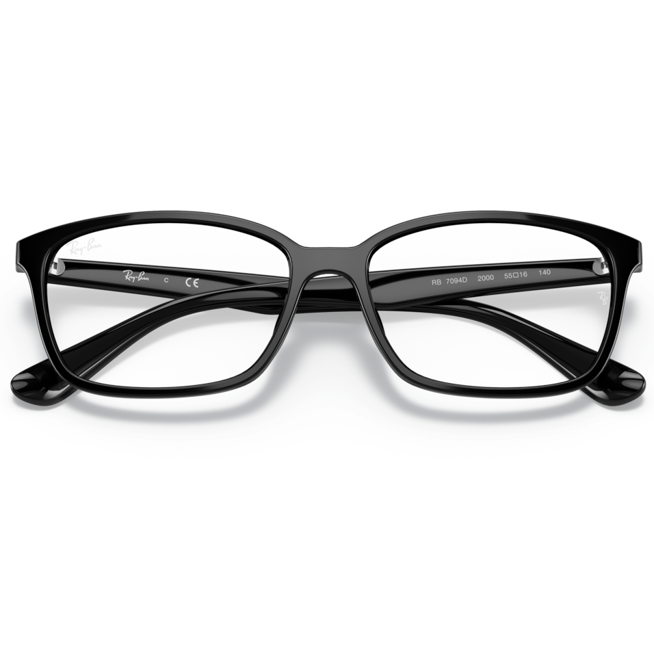 【RayBan】RB7094D 2000-55mm 光學眼鏡(黑色)
