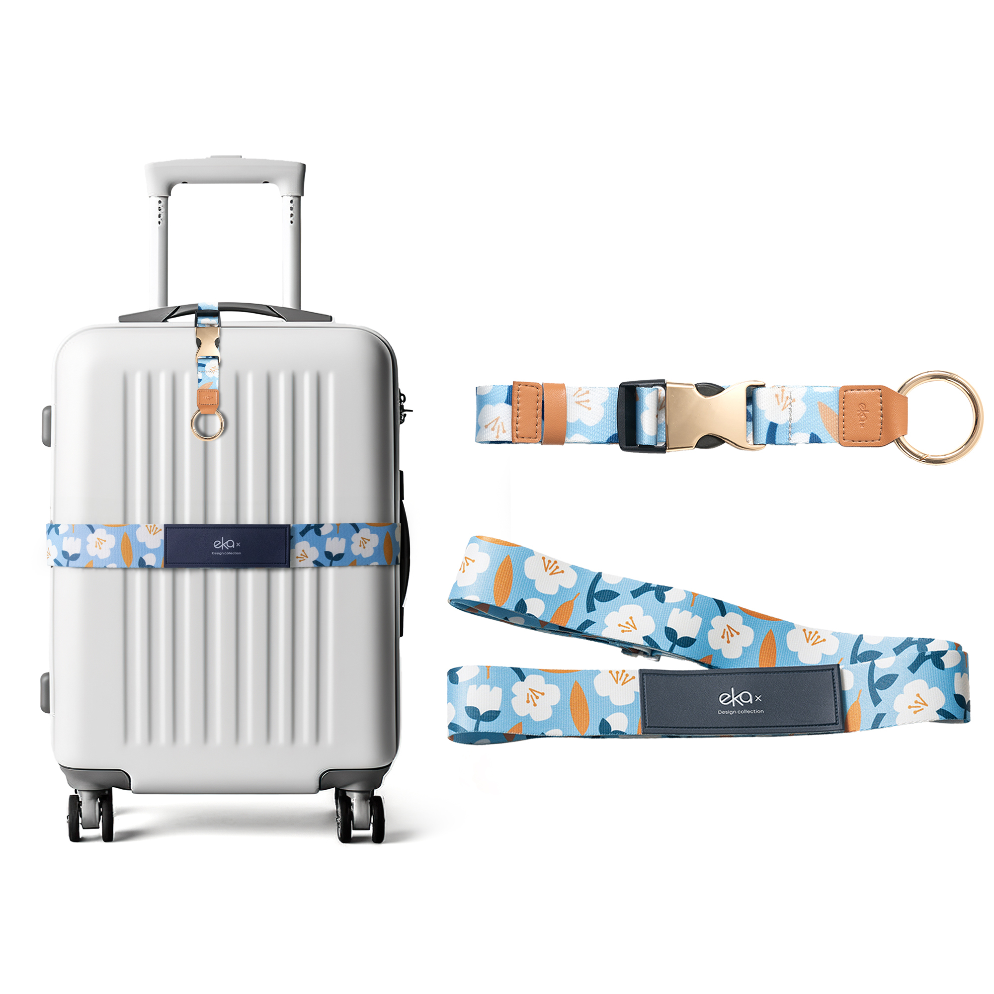 【限定組合✨】木棉花女孩 (行李織帶掛環+造型行李束帶)