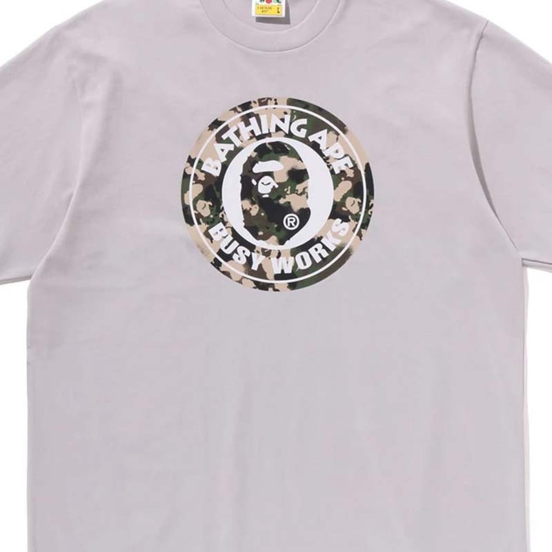 BAPE Map Camo Busy Works Relaxed Fit Tee 猿人 迷彩 短袖 灰色 1L30110320-GY [台灣現貨]