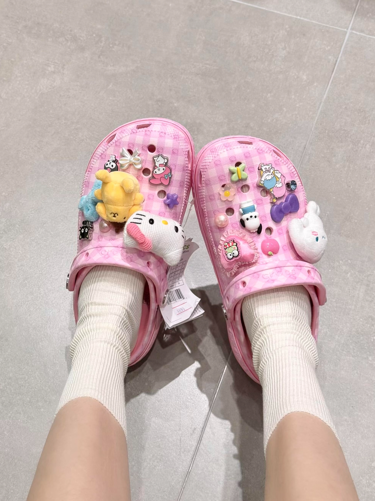 代購-Crocs卡駱馳 × Hello Kitty凱蒂貓 Classic Platform Clog 厚底增高 洞洞鞋 粉