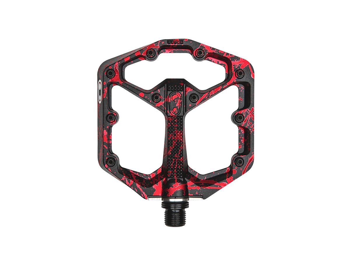Crankbrothers STAMP 7 平板踏板 潑墨特別版 - 小 紅色