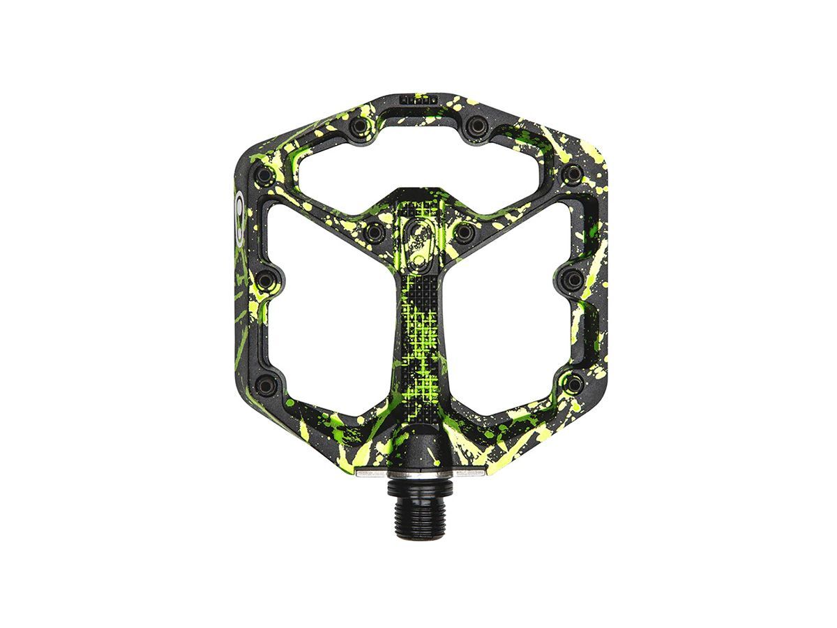 Crankbrothers STAMP 7 平板踏板 潑墨特別版 - 小 萊姆綠色