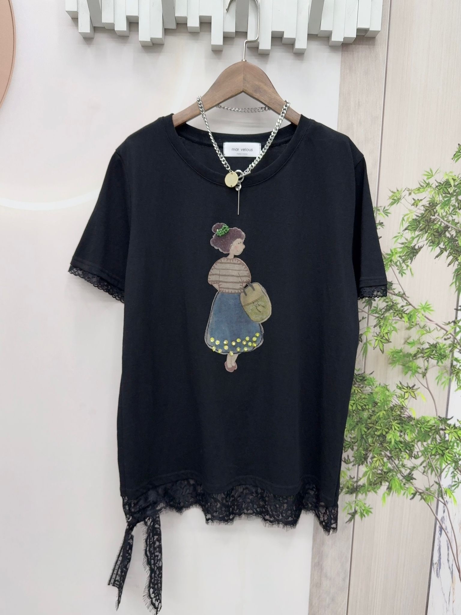 Ma牌子少女拼lace top ～161W