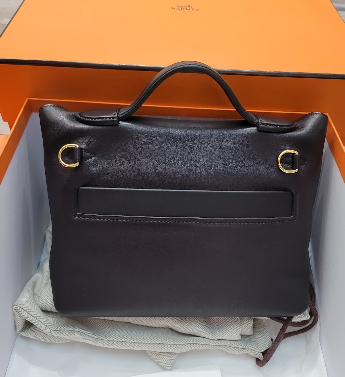 95%NEW HERMES mini 2424 noir CC Volupto 黑色金扣