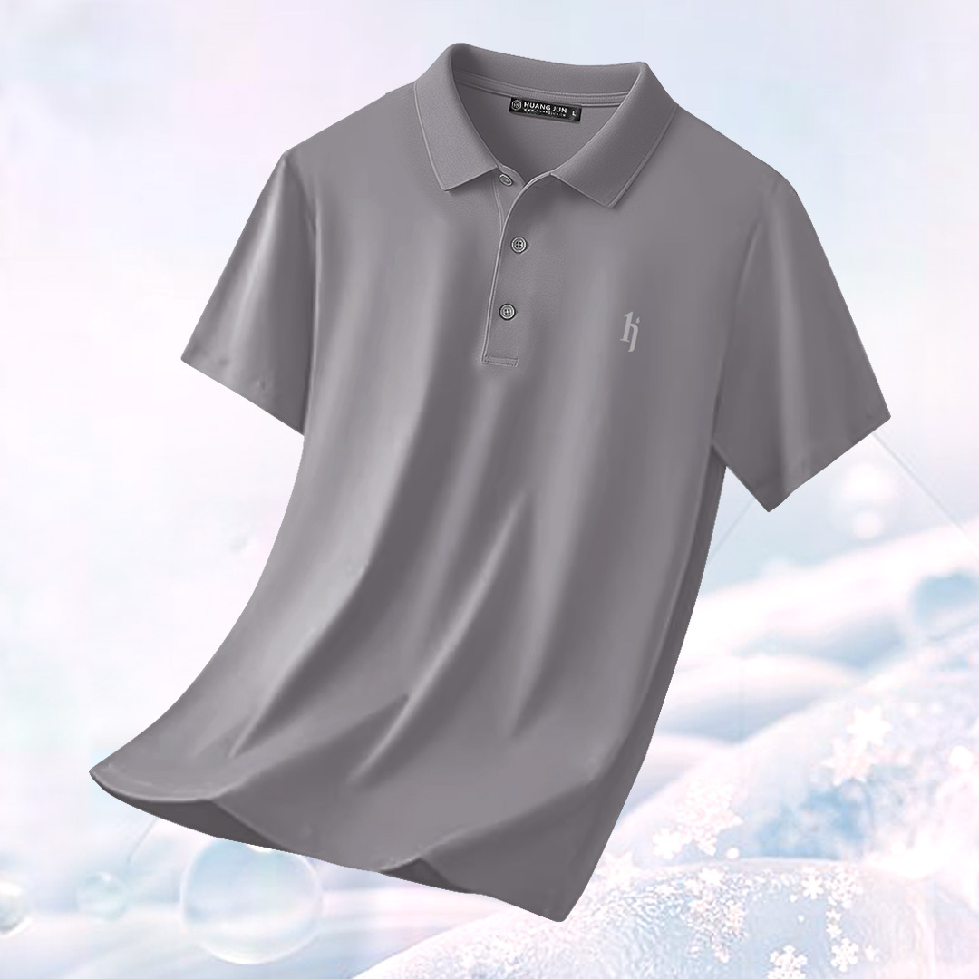 Sorona冰感認證-透沁涼感POLO衫-礫石灰