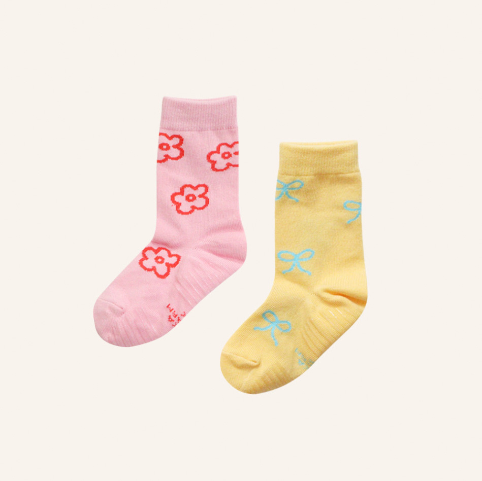 線條蝴蝶結小花2入組