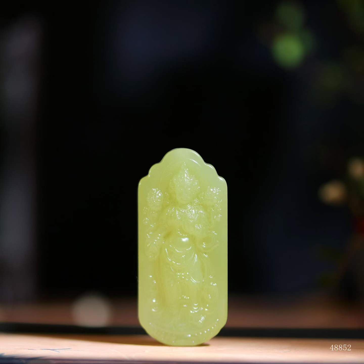 和田玉黃玉觀音,天然和田玉軟玉