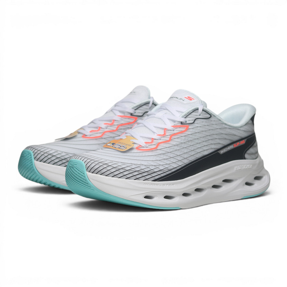 SKECHERS 慢跑鞋 MAX CUSHIONING 白藍 瞬穿 避震 男 220425WMLT