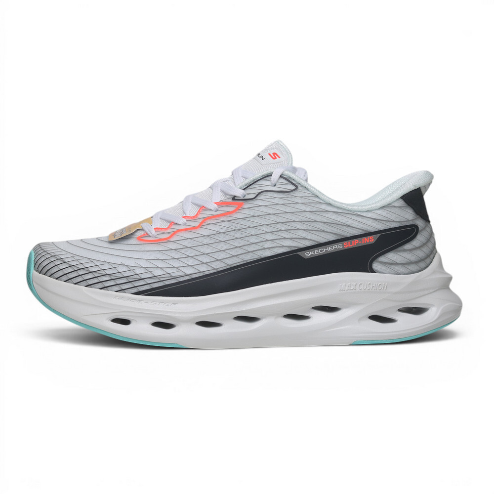 SKECHERS 慢跑鞋 MAX CUSHIONING 白藍 瞬穿 避震 男 220425WMLT