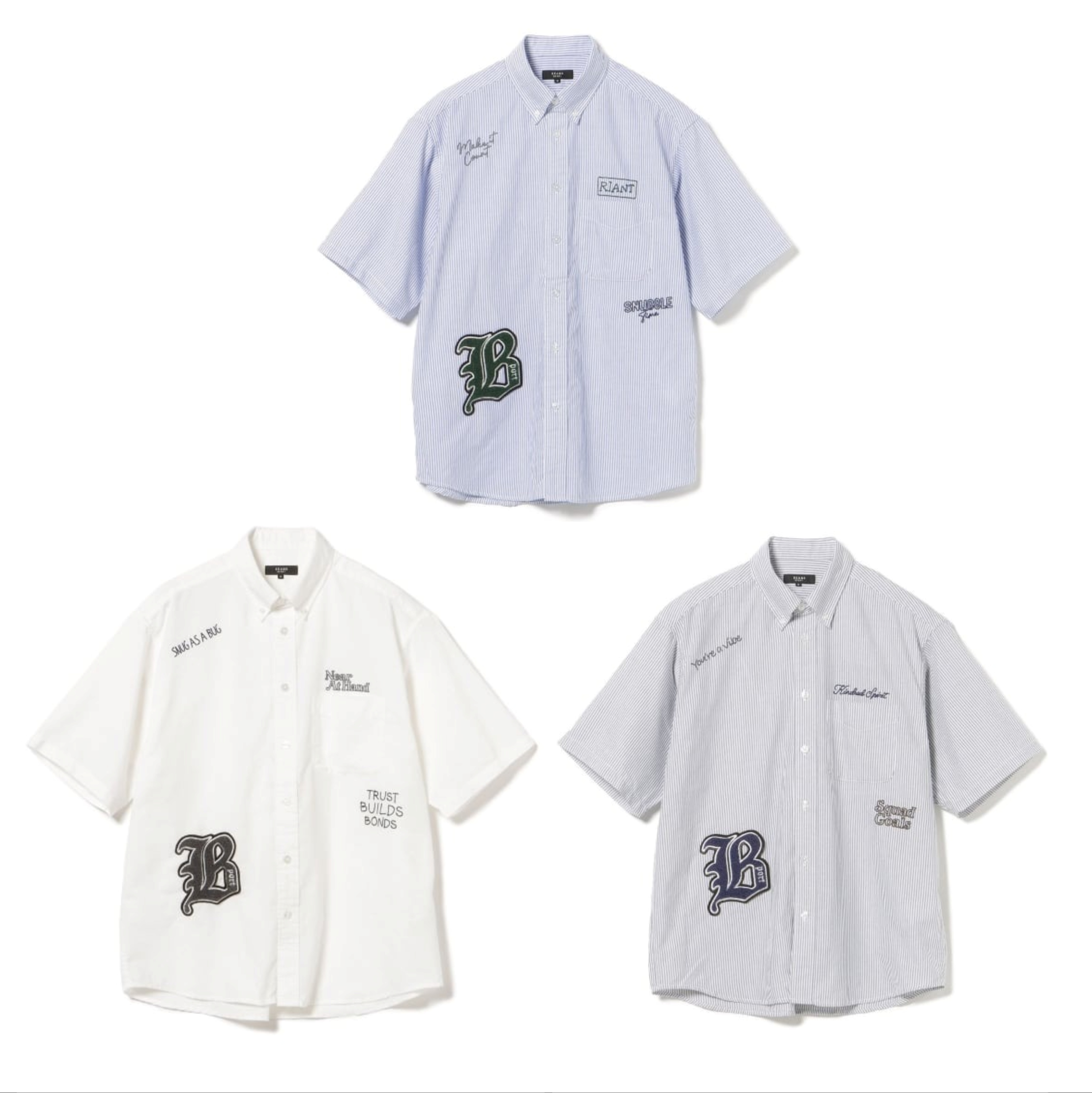 『日本連線中』2026SS BEAMS HEART CITY BOY 寬版 刺繡 短袖 直紋 襯衫 3色 現貨 42010084147