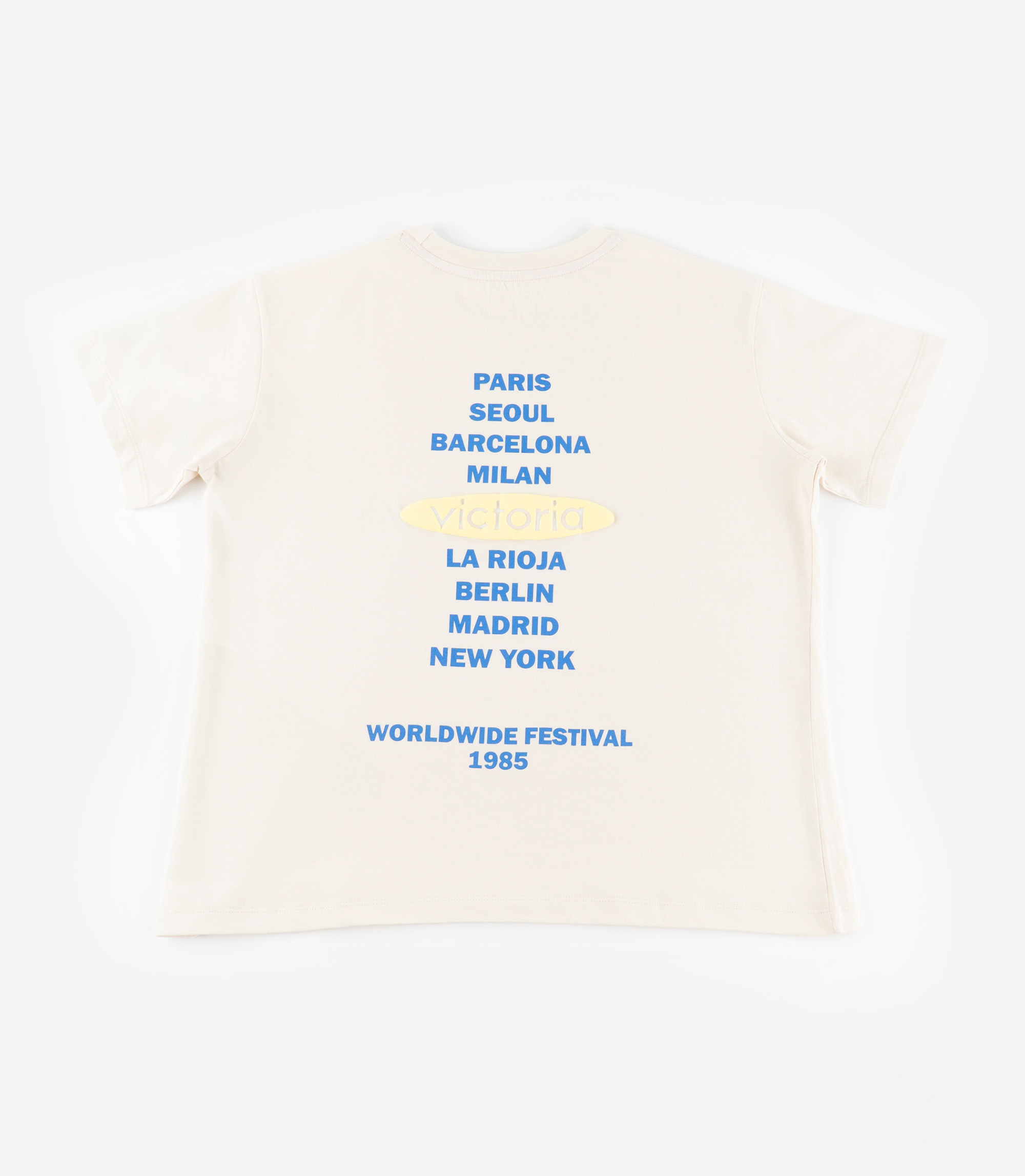 Victoria 女款純棉短袖T恤(米白)