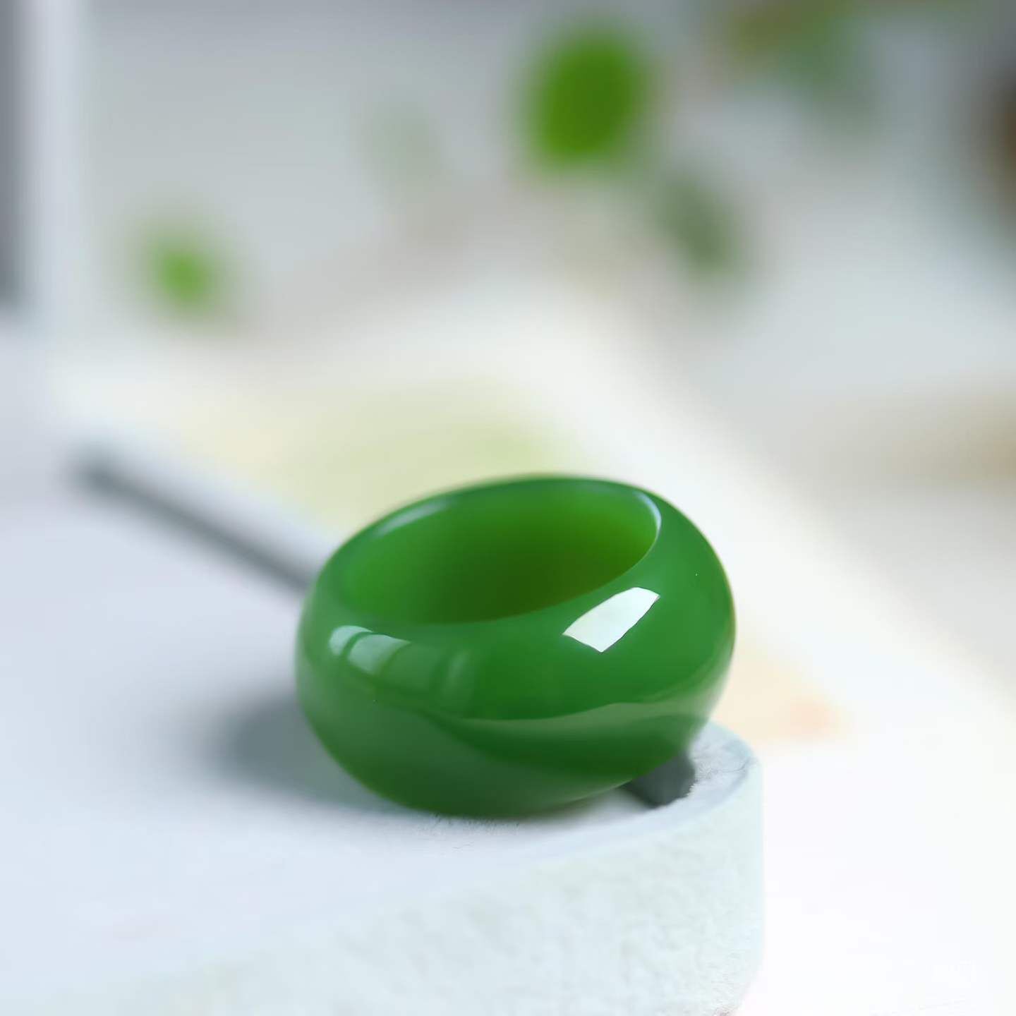 和田玉碧玉戒指 (內徑 19mm),天然和田玉軟玉