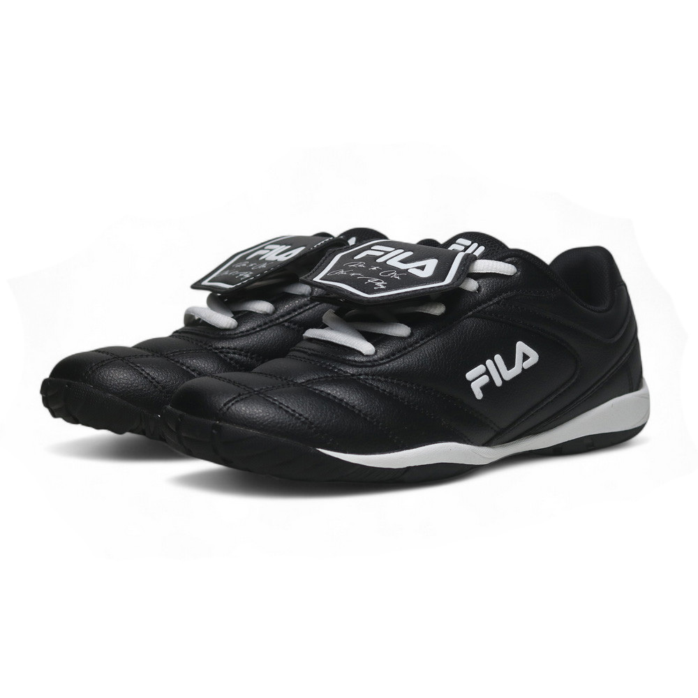 FILA 休閒鞋 CALCIO UNO 黑色 皮革 復古鞋 女 5C331A001