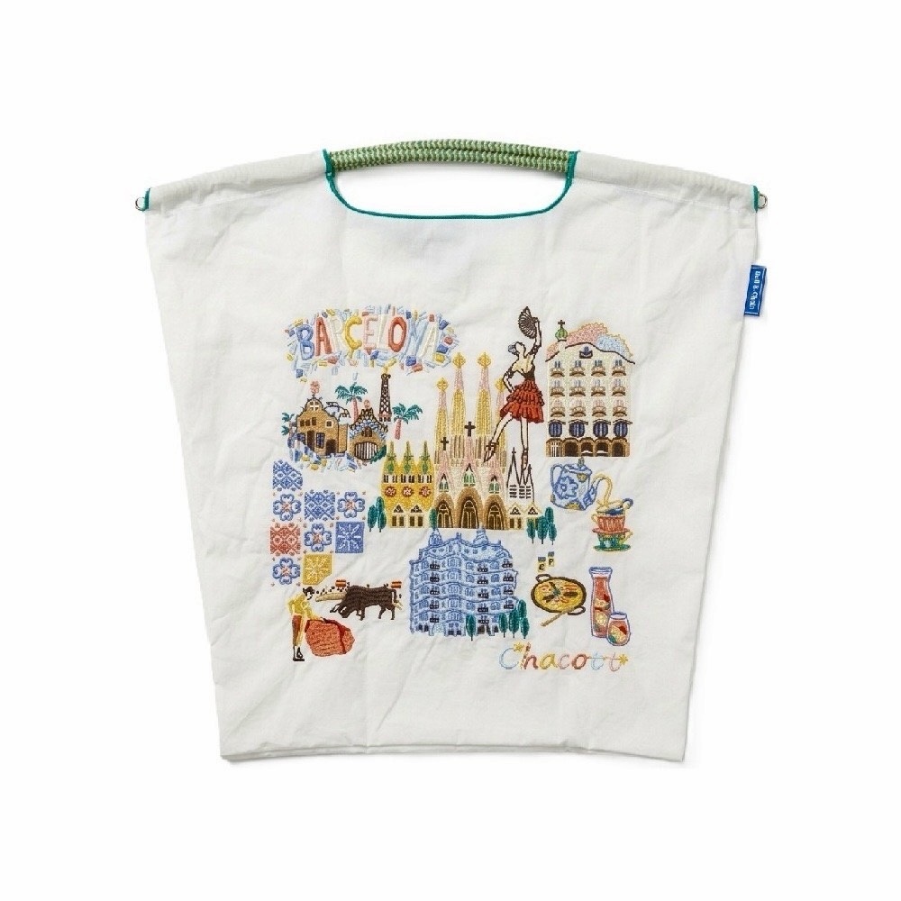 Ball＆Chain 刺繡環保購物袋 M號 - 白 (270410040961000)