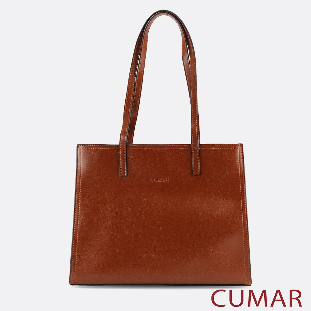 CUMAR | 油蠟皮肩背托特包|1128-245
