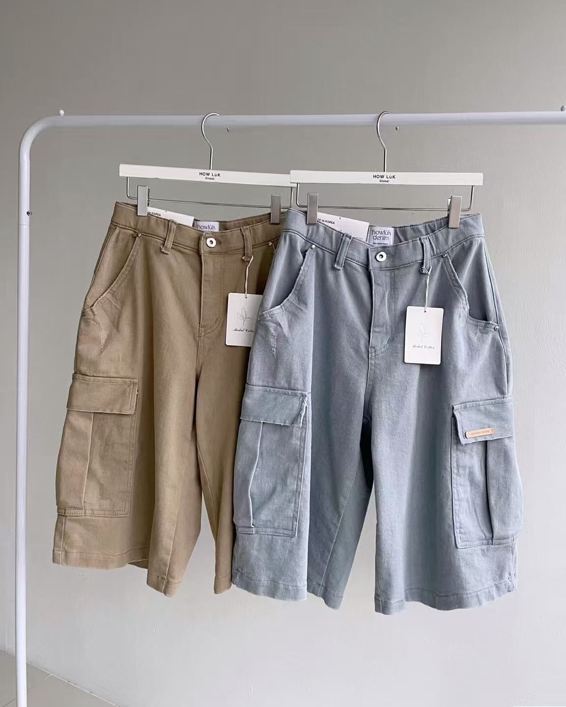 HL6046 型格工裝5分牛仔褲