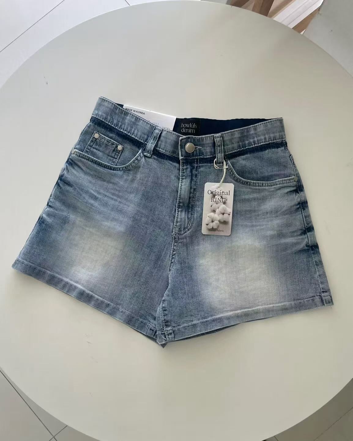 HL3082 A字洗水輕復古牛仔短褲