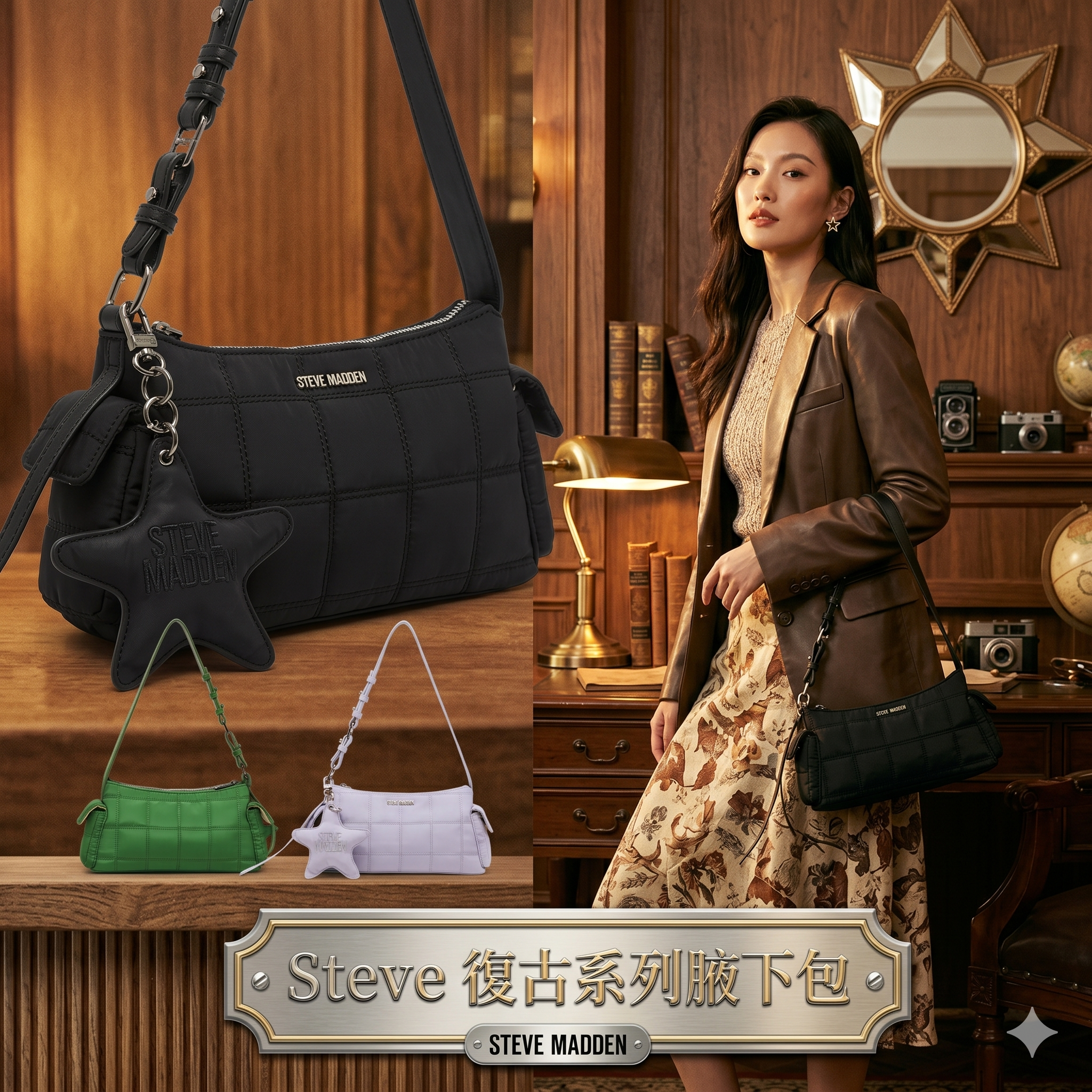 【預購】H043030 Steve Madden 復古系列腋下包