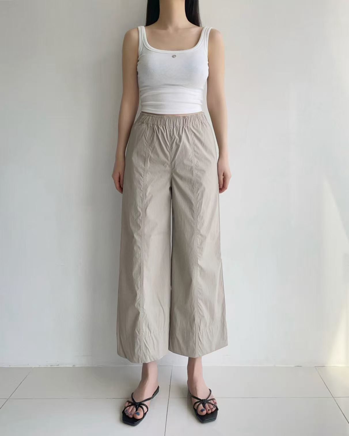 HL314 冰絲垂感高腰休閑褲