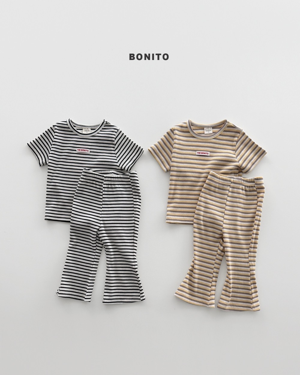 Bonito 條紋瘦瘦套裝 / 2色