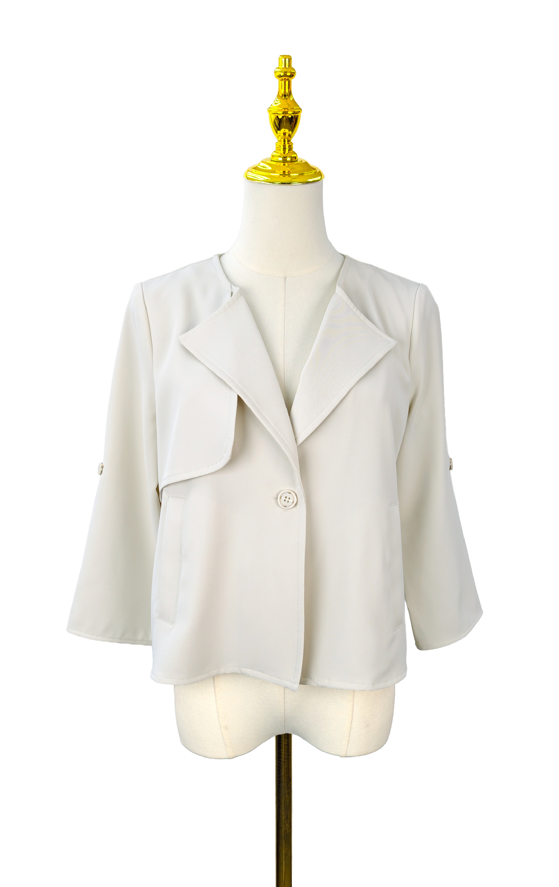 Wide Lapel Drape Front Jacket JK0961A