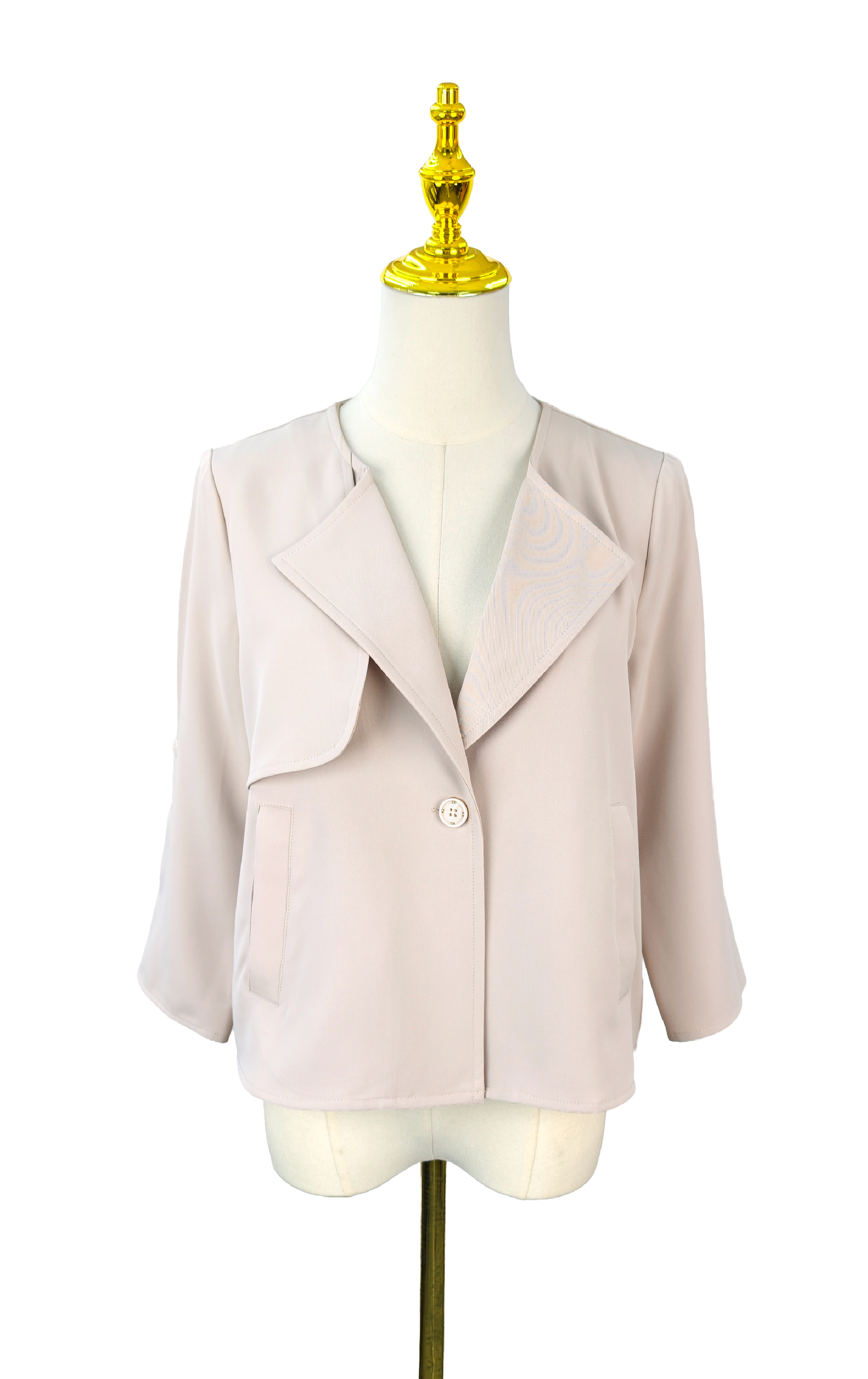 Wide Lapel Drape Front Jacket JK0961A
