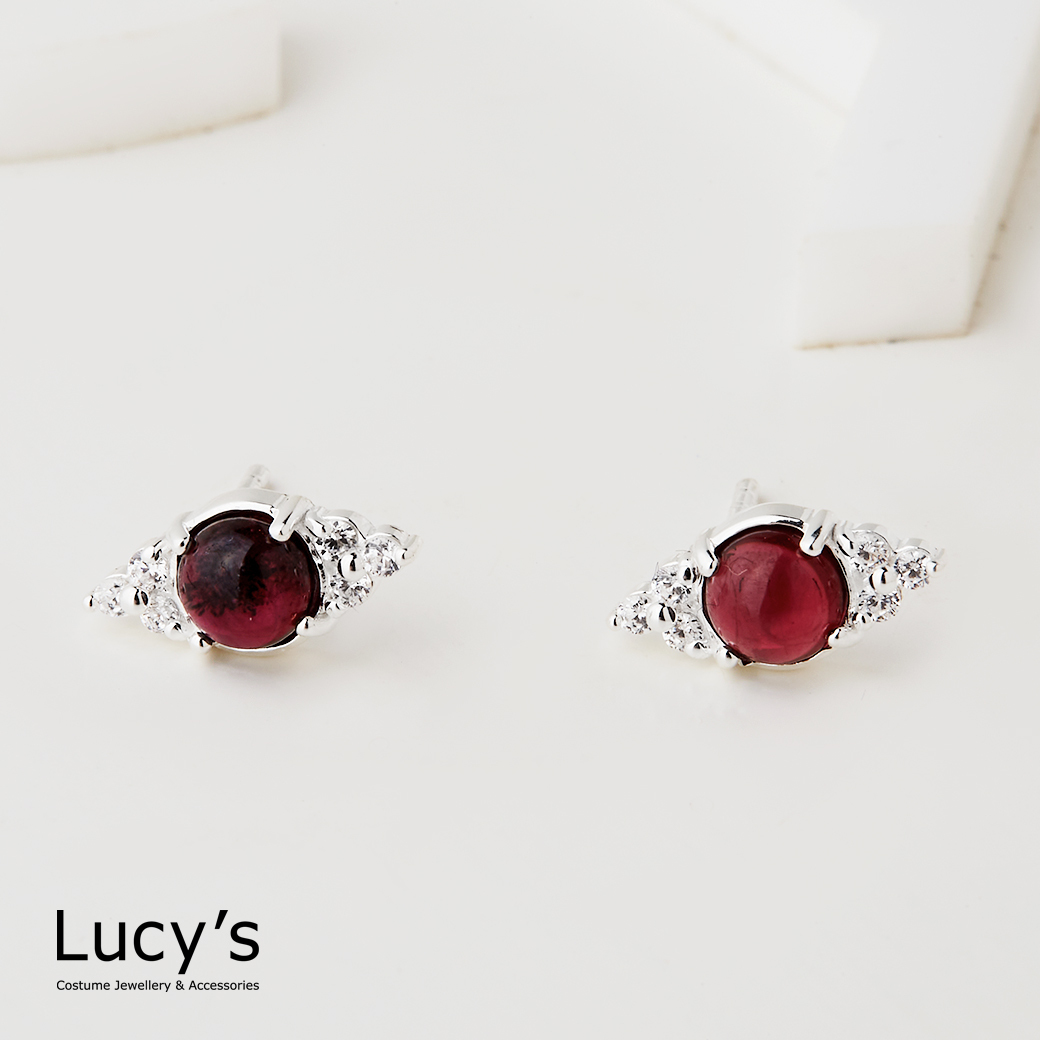 925純銀 靈魂之石 耳環 (二色) (130693/130694)