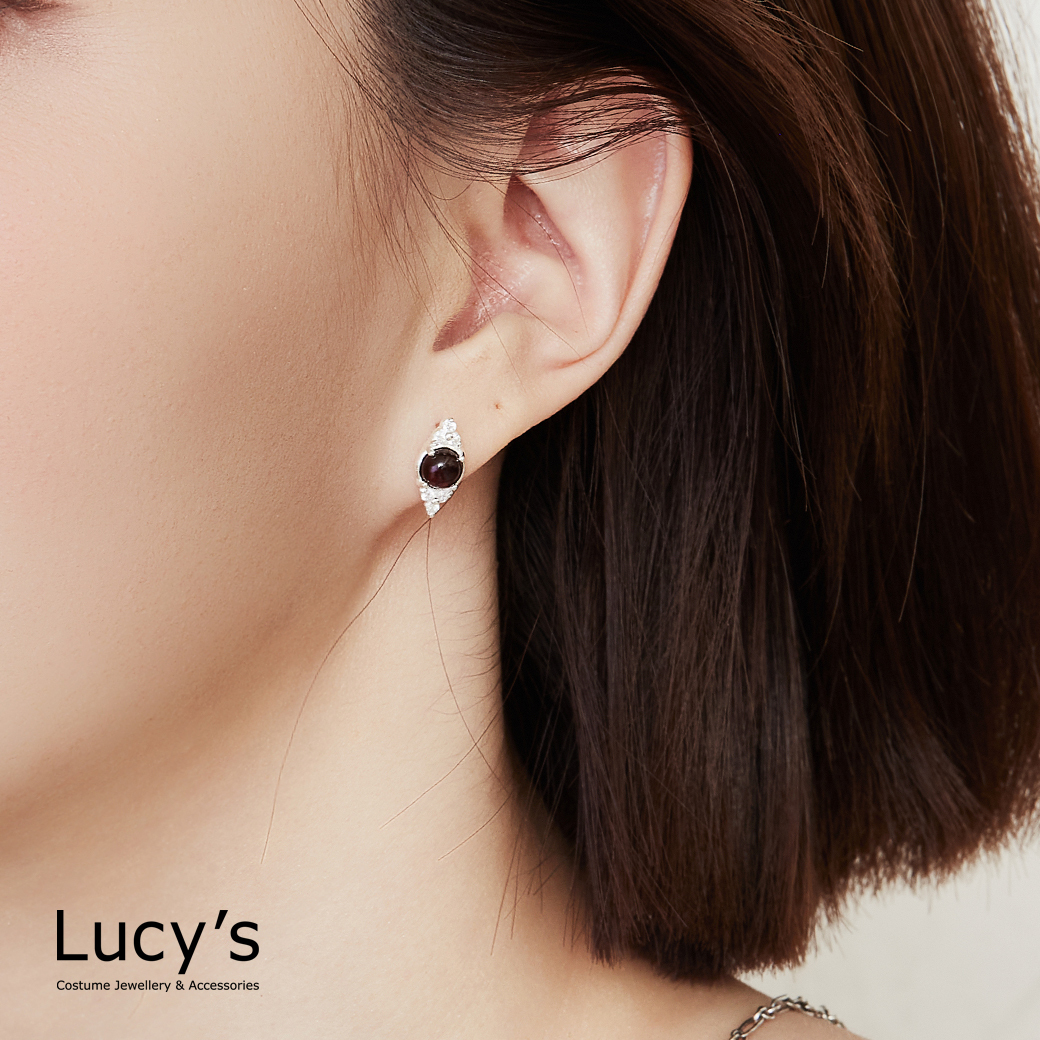 925純銀 靈魂之石 耳環 (二色) (130693/130694)