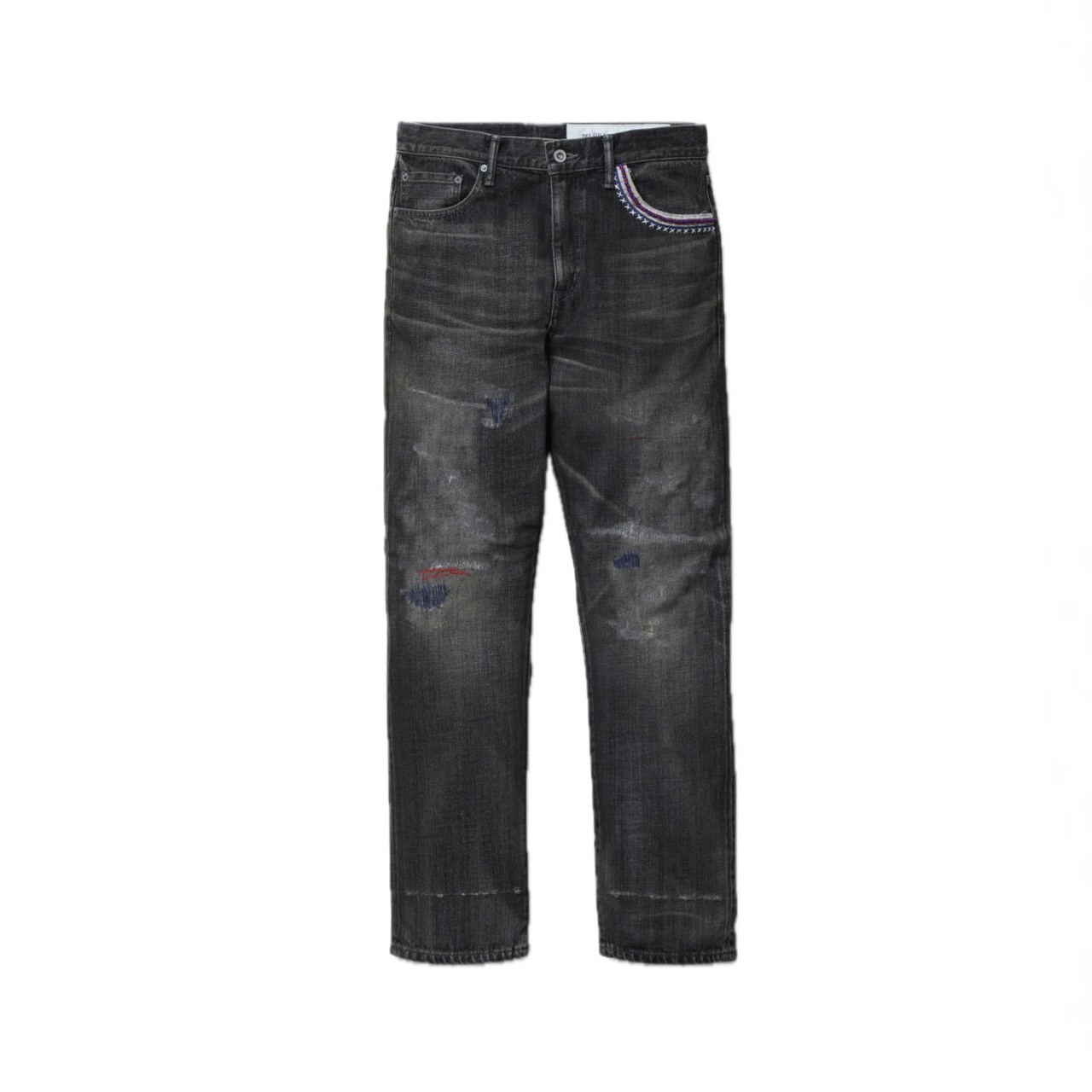 -(B5a02)-NEIGHBORHOOD  SAVAGE DENIM DP MID PANTS 串珠 深中 牛王 黑色/藍色-261XBNH-PTM09