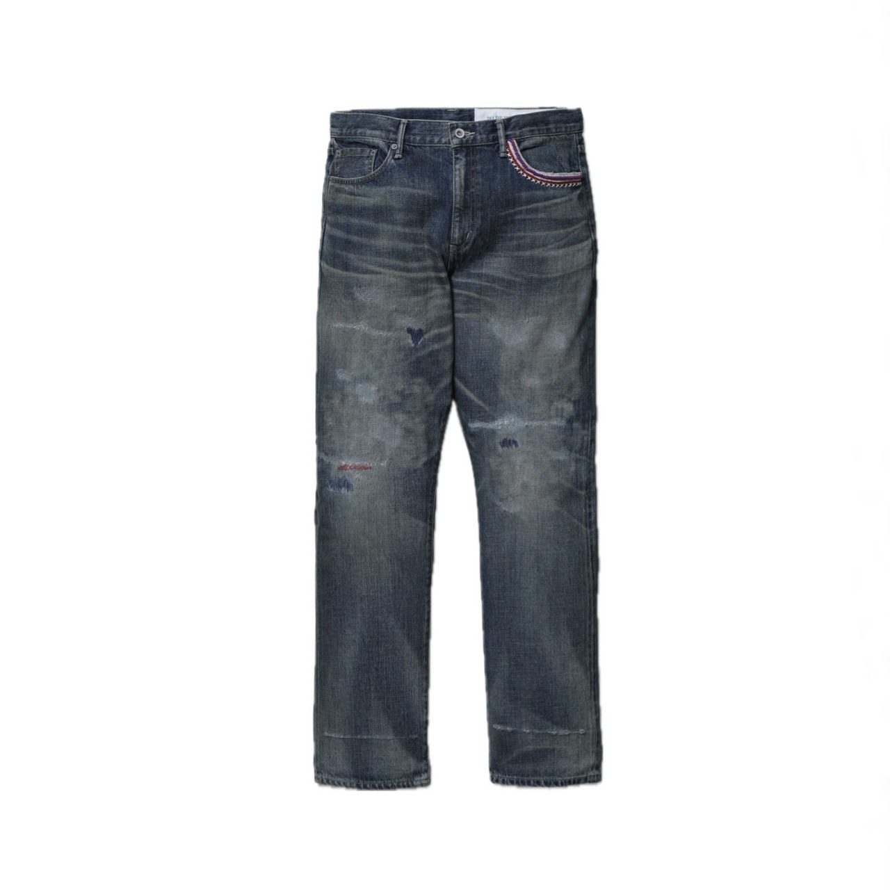 -(B5a02)-NEIGHBORHOOD  SAVAGE DENIM DP MID PANTS 串珠 深中 牛王 黑色/藍色-261XBNH-PTM09