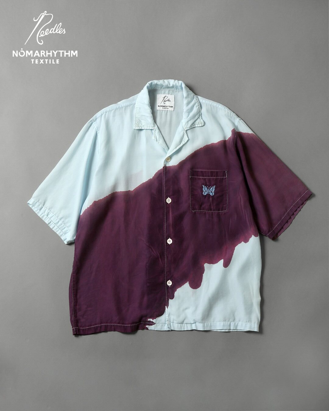 2026SS NEEDLES NOMARHYTHM TEXTILE Hand Dye Cabana Shirt 聯名 漸層 刺繡 蝴蝶 短袖 襯衫 現貨 N41 - NN SH 01